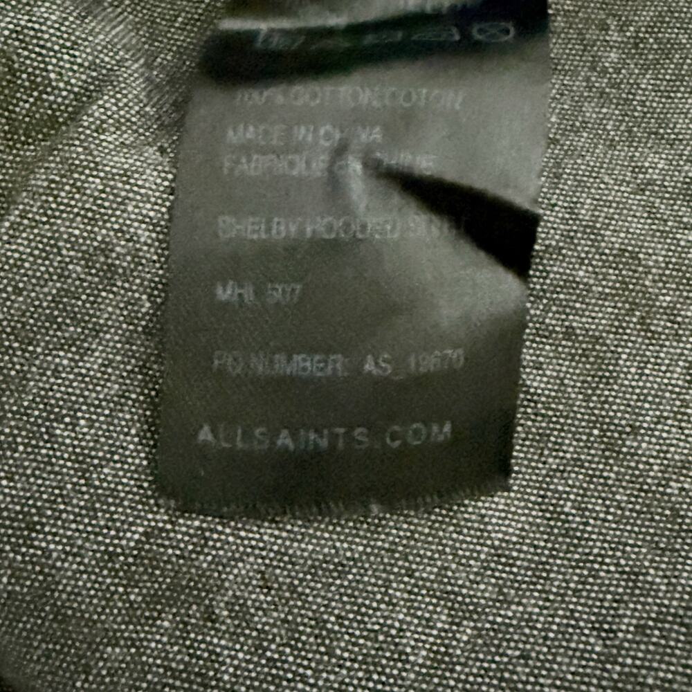 ALLSAINTS | Charcoal White Hooded Utility Jacket Minimalist Outerwear | Medium - Picture 8 of 9